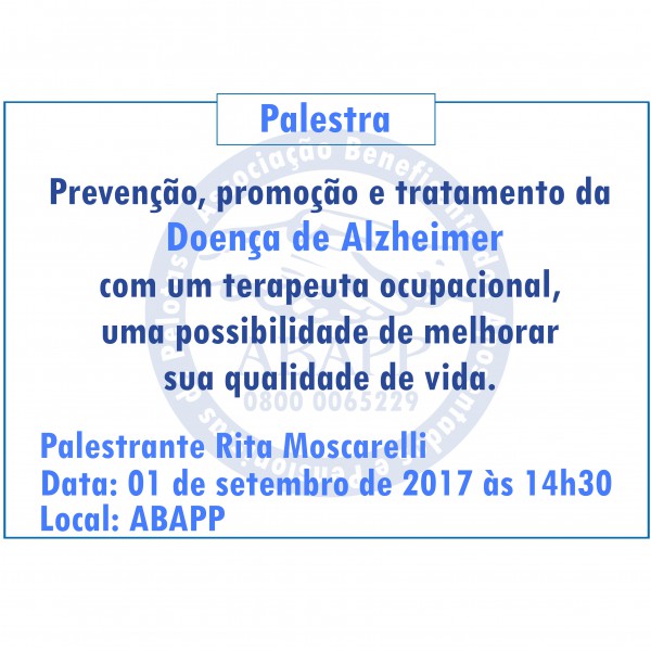 Palestra com Rita Moscarelli Doenca de Alzheimer
