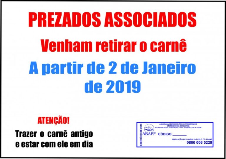 ENTREGA DOS CARNES 2018