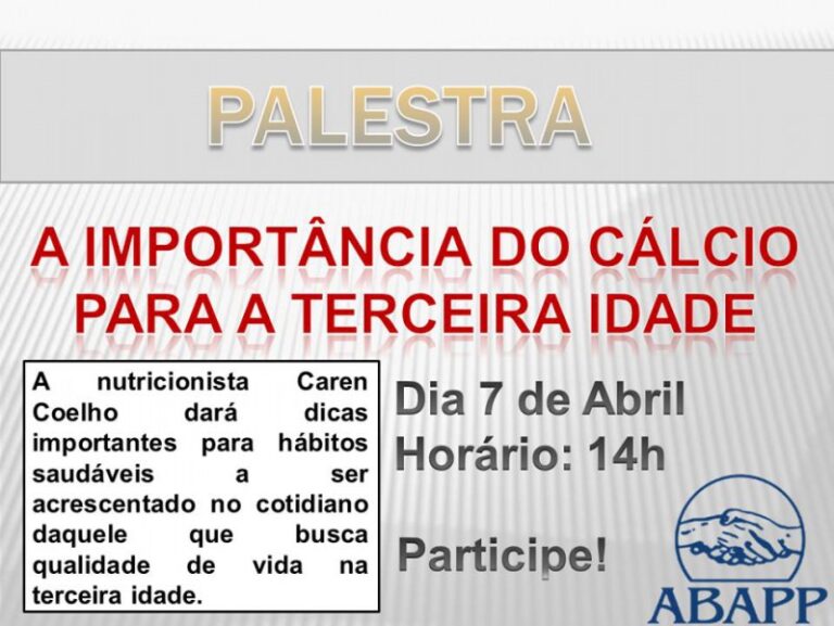 Palestra A IMPORTANCIA DO CALCIO PARA A TERCEIRA IDADE